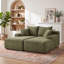 Canapé modulaire modulaire en velours côtelé avec assise profonde, porte-gobelets et poches de rangement latérales, sans assemblage-832825584