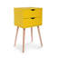 Table de chevet 2 tiroirs en jaune