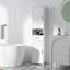 Armoire de rangement mince, armoire de salle de bain haute, tour à linge avec tablette ouverte, tiroir, portes encastrées et tablettes réglables, blanc