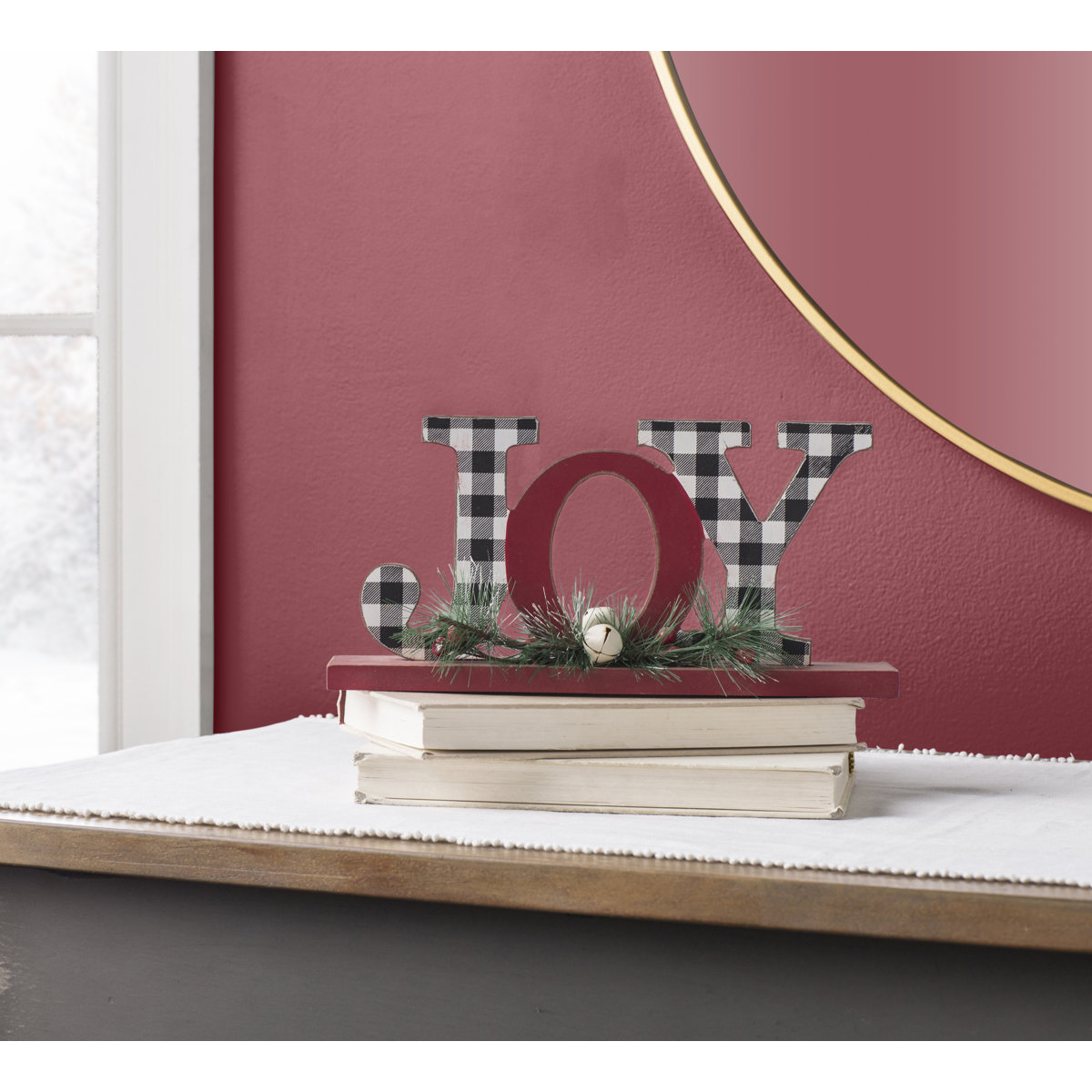 Menges Christmas Joy Plaid Table Decor