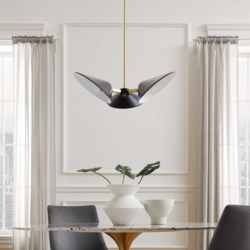 Modway Journey 3-Light 3" Arm Pendant, Black