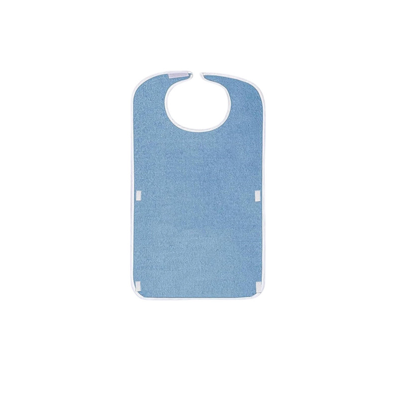 Adult Eating Bib With Crumb Catcher, Reusable Waterproof Dining Apron For Elderly Men Women, 29.5x17.7in Light Blue