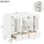 Meuble-lavabo 36 po - Structure et planches en bois massif. 2 tiroirs, 4 portes. Tablettes réglables. Structure d'armoire à fermeture silencieuse, tablettes de porte. Portes, tiroirs. Style moderne