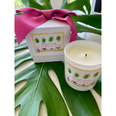 Perfectly Palm Beach Scented Glass Jar Candle Holder