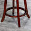 Tabouret pivotant à dossier en X de 30 po de hauteur bar, finition cerisier, siège en tissu beige-121091556