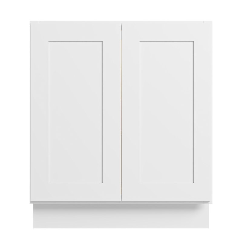 30” Modern Shaker Modular Base Cabinet for Kitchen Storage Solid Birch Frame Soft-Close Drawer Slides Adjustable Shelf