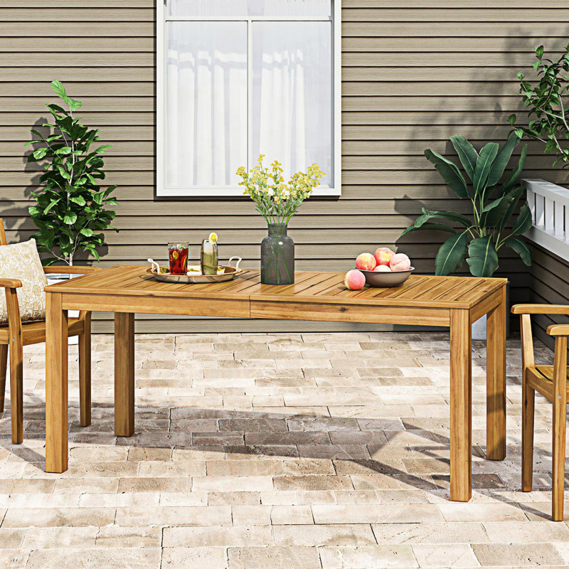 Geneus Dining Table With Slat Design Top