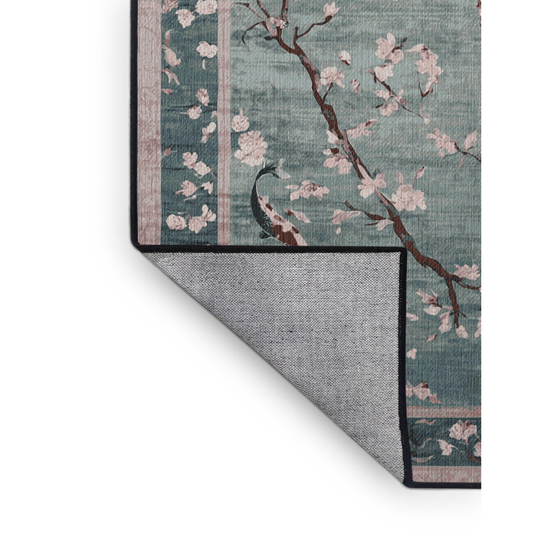 Machine Washable Gray Area Rug, Rectangle 6' x 9'