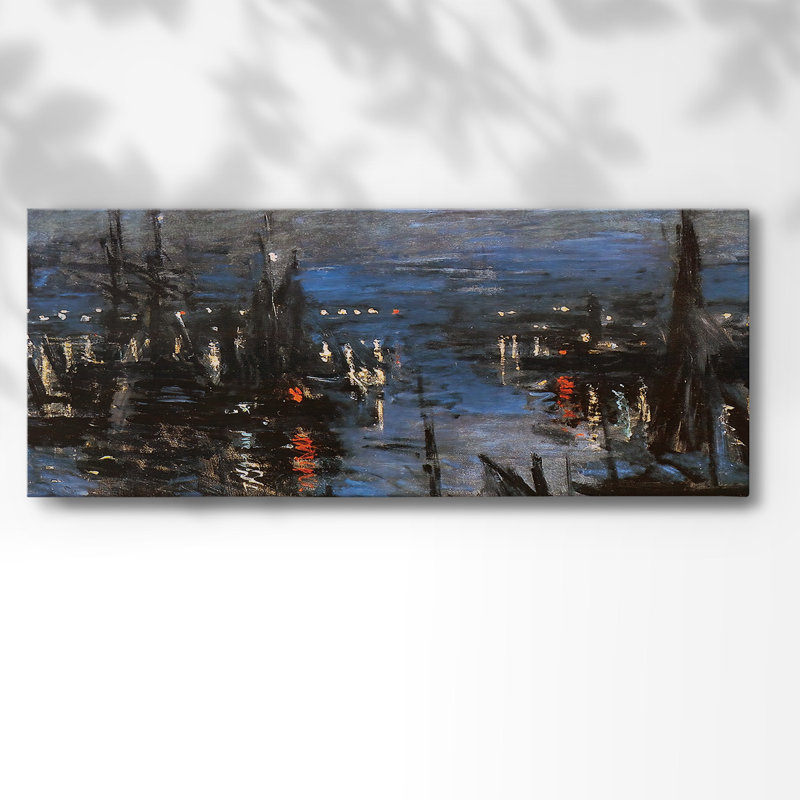 Le port du Havre, effet de nuit, 1873, reproduction sur toile, H 12 po x l 30 po x P 1,5 po