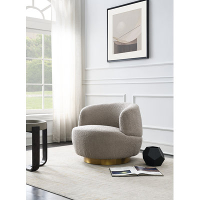 Mink Boucle Swivel Accent Chair