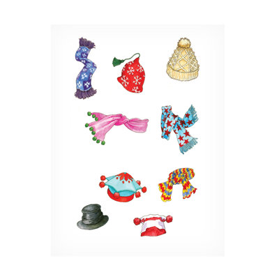 Hats And Scarves On Canvas by Wendy Edelson Canvas Art