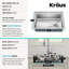 Évier de cuisine en acier inoxydable de calibre 18 encastré / encastrable KRAUS Fairlane 25 po KRAUS-123474591-123474587
