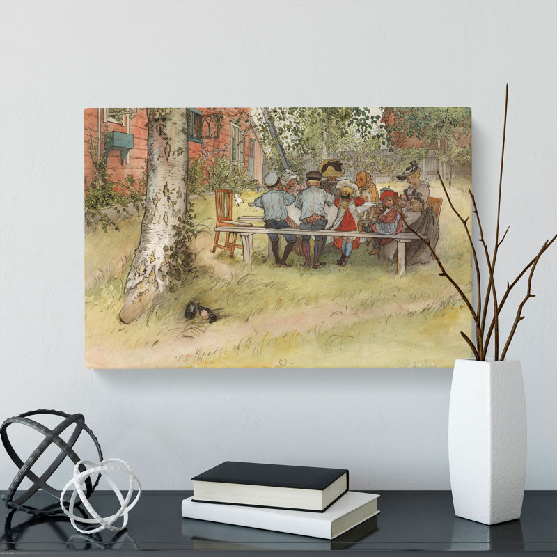 Breakfast Under the Big Birch Tree by Carl Larsson - Wrapped Canvas, 40cm H x 60cm W x 3cm D
