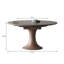 Table de salle à manger en bois fritté massif et frêne massif + bois manufacturé gris et brun-106915958