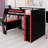 Gamer Loft Bed Frame with Desk, Smart RGB Lighting System, USB Charging, Storage Shelves and Safety Staircase-1883289688