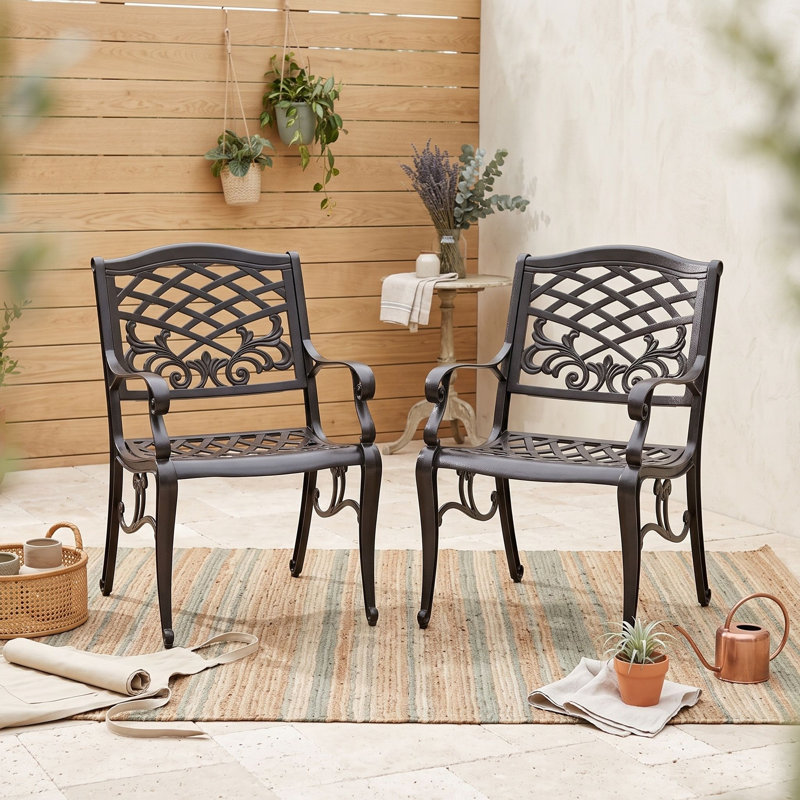 Outdoor Dining Armchair, Bronze