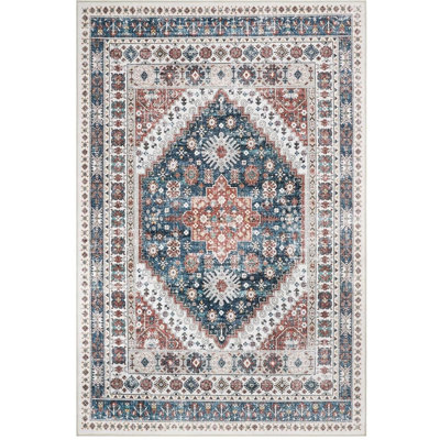 Vintage Area Rug 5 X 7 Ft Washable Ultra-Thin Non-Slip Rug