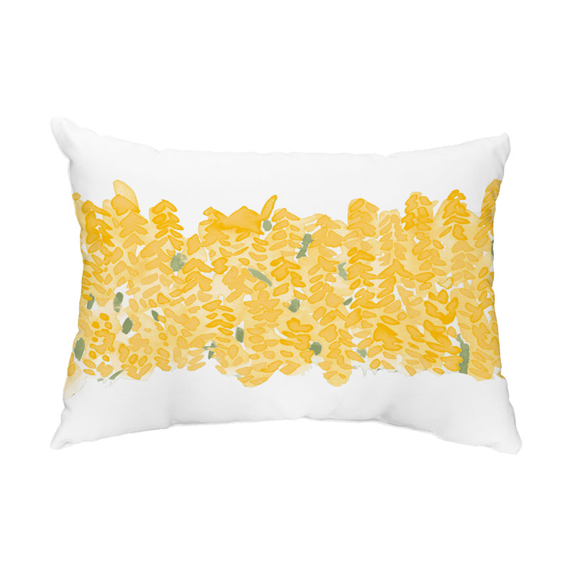 Housse et insert de coussin rectangulaire d'extérieur Flower Bunch, Jaune