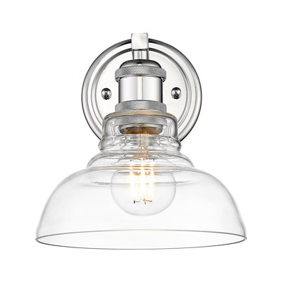 Carver 1-Light Vanity Light in Chrome with Clear Glass