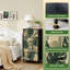 Commode 4 tiroirs pour chambre à coucher vert doré feuilles tropicales blanches Style sans couture Hawaii Botanical Small