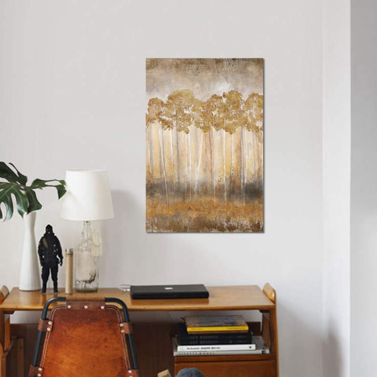 «Golden Horizon», impression sur toile, H 26 po x l 18 po x P 1,5 po, Toile tendue, Pas de tapis