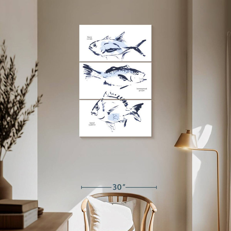 Brampt Fish Sketches, 57" H x 36" W