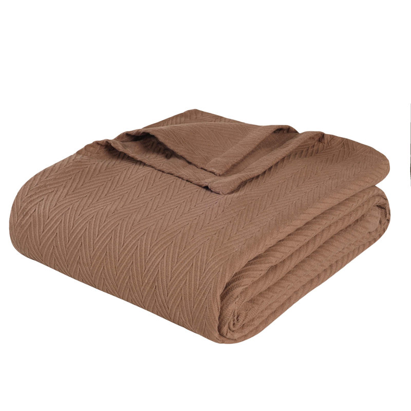 Jeté en coton toutes saisons Jareth, Double/Grand, Taupe