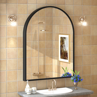 Amara Tempered Glass and Aluminum Alloy Framed French Cleat Mounted Wall Mirror with 5-Year Warranty