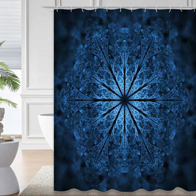 Rideau de douche bleu imperméable, rideaux de douche pour la salle de bain avec 12 crochets