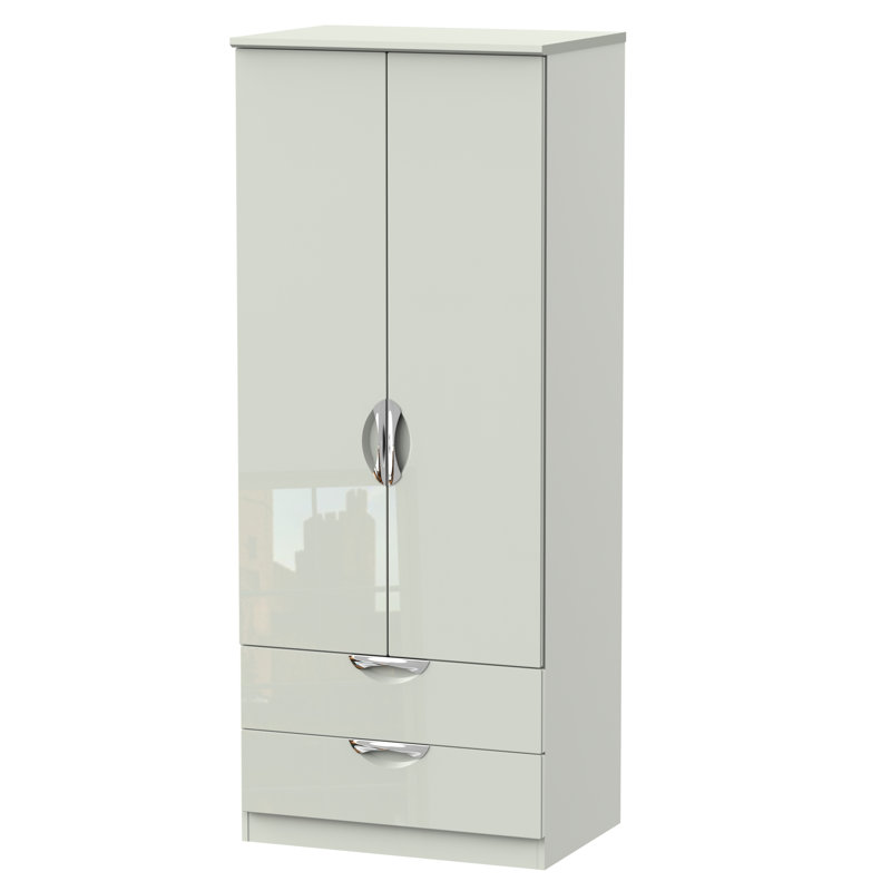 Ratley 2 Door Manufactured Wood Wardrobe, Kashmir Gloss, H183 x W74 x D53cm