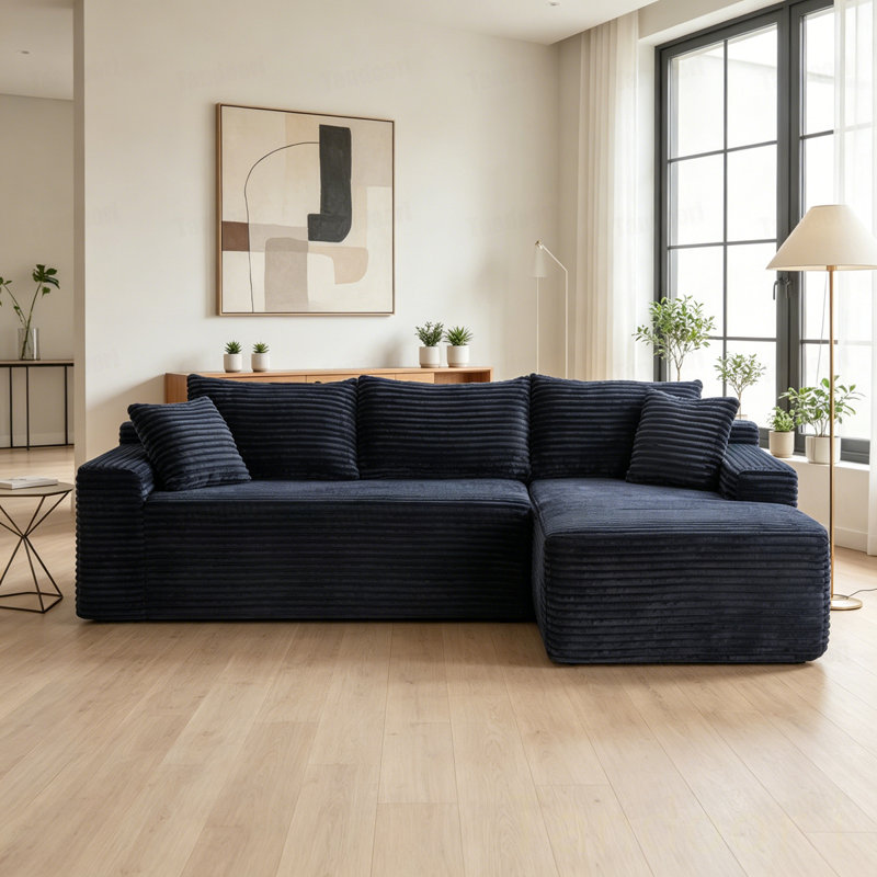 Canapé modulaire Cloud avec méridienne en forme de L, canapé rembourré minimaliste moderne pour le salon, canapé d'angle à assise profonde, aucun assemblage requis