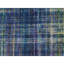 Tapis oriental 1 pi 6 po x 2 pi bleu, soie pure sari, échantillon, rayé, noué à la main, tapis