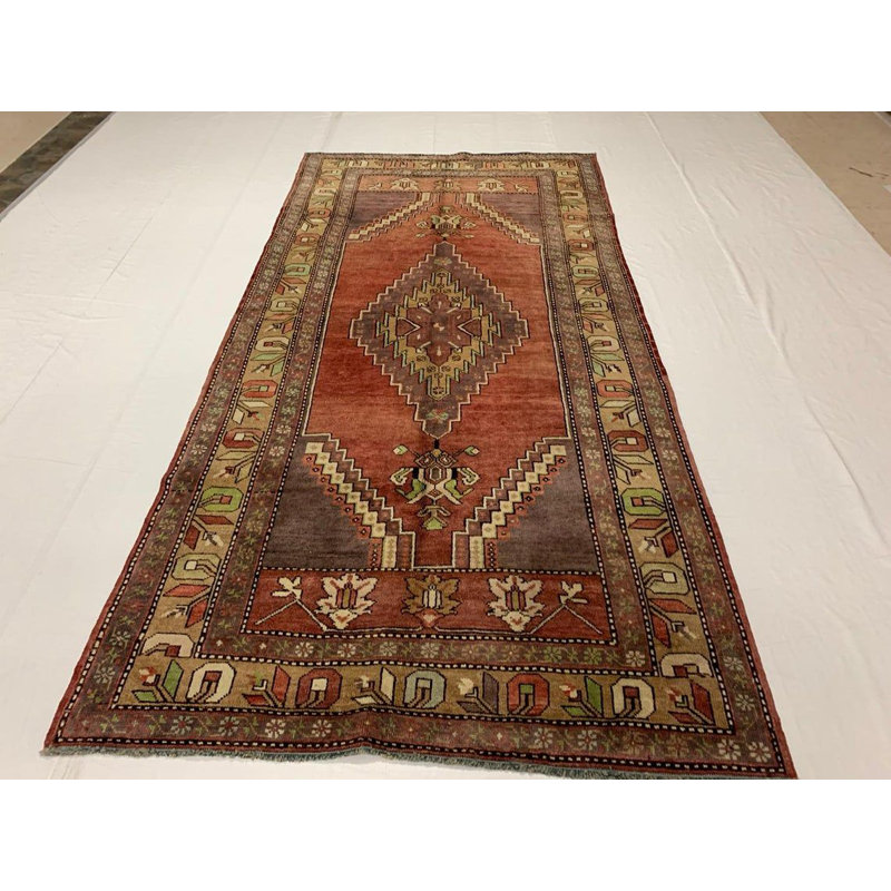 Grinder One-of-a-Kind 4'6" X 9'3" New Age Runner Wool Area Rug