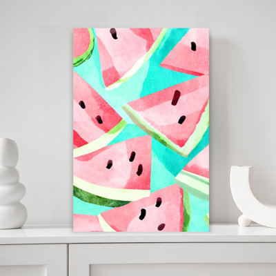 Refreshing Watermelon Pattern Colorful Vibrant Fruit Summer Wall Art Print