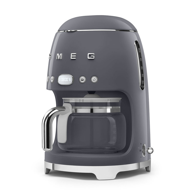 Smeg DCF02GRUS 50's Retro Style 47.34 Oz Aesthetic Drip Coffee Machine, Gray