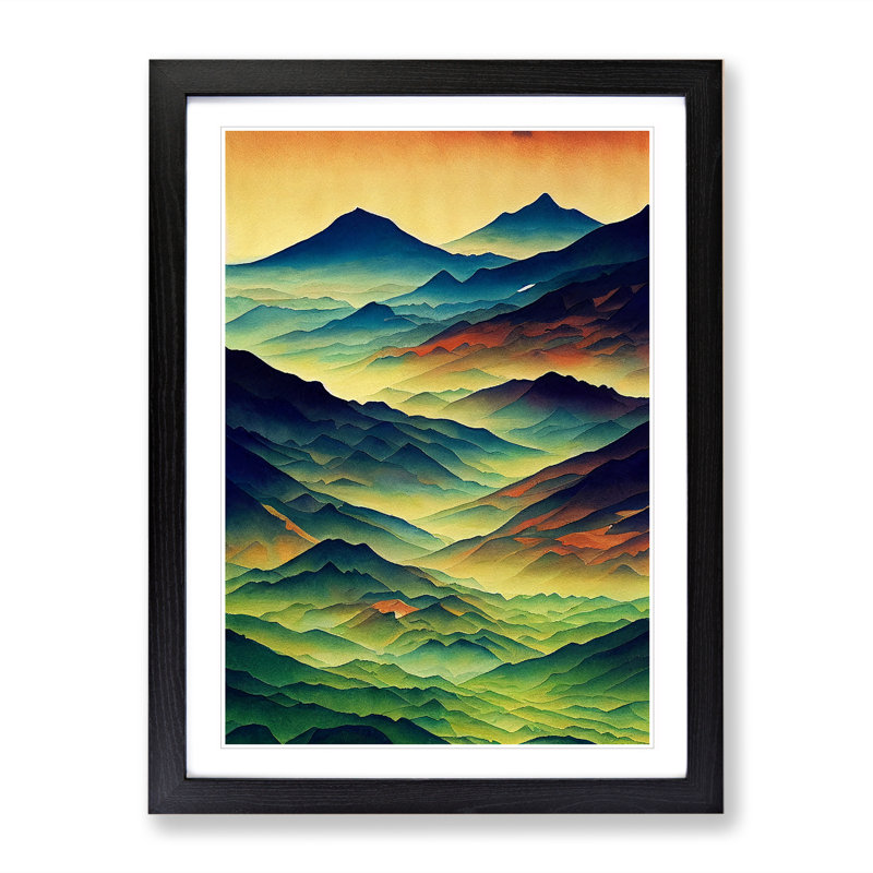 Striking Mountain Landscape No.8 - Framed Print, Black, 64cm H x 46cm W