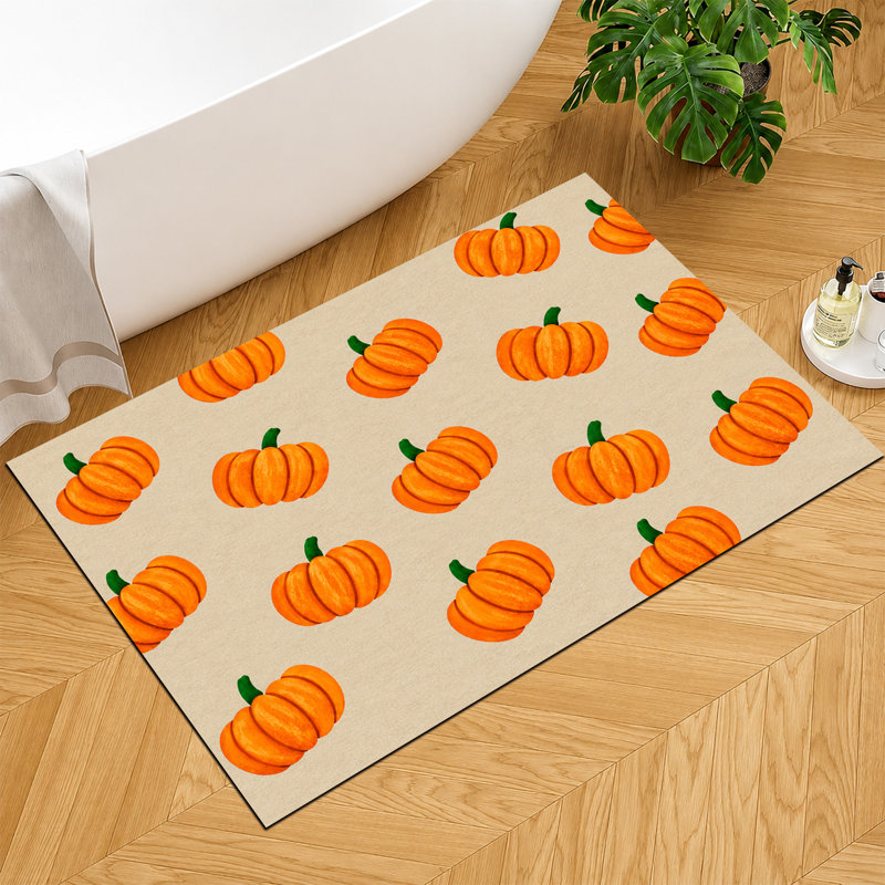 Fall Harvest Pumpkin Printed Doormat, Indoor Outdoor Non-Slip Mat for Front Door Entryway Porch, Pumpkin 5, 20" x 32"