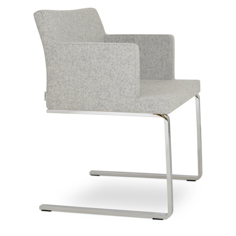 Soho Flat Arm Chair, Silver Wool