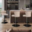 Tabouret de bar et de comptoir pivotant à hauteur ajustable d'inspiration italienne de luxe avec base piédestal en acier inoxydable (ensemble de 1)-348937407-391212070