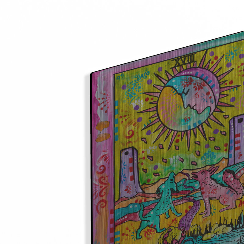 Bungalow Bungalow «Tarot - The Moon» par Dean Russo, art mural en métal, H 16 po x l 12 po