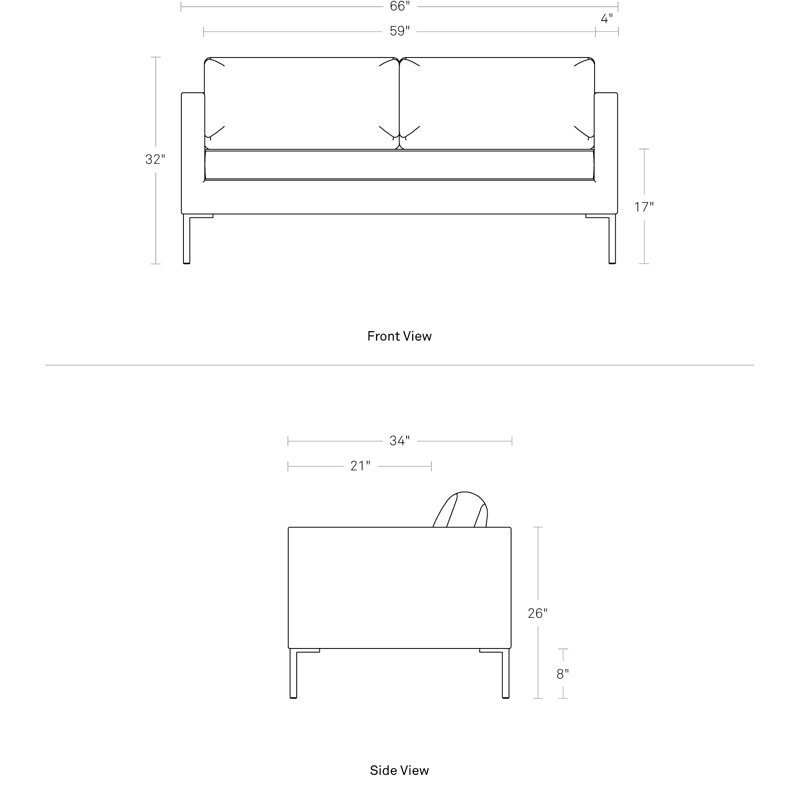 Paramount Loveseat, Sanford Ceramic Crossweave, Metal