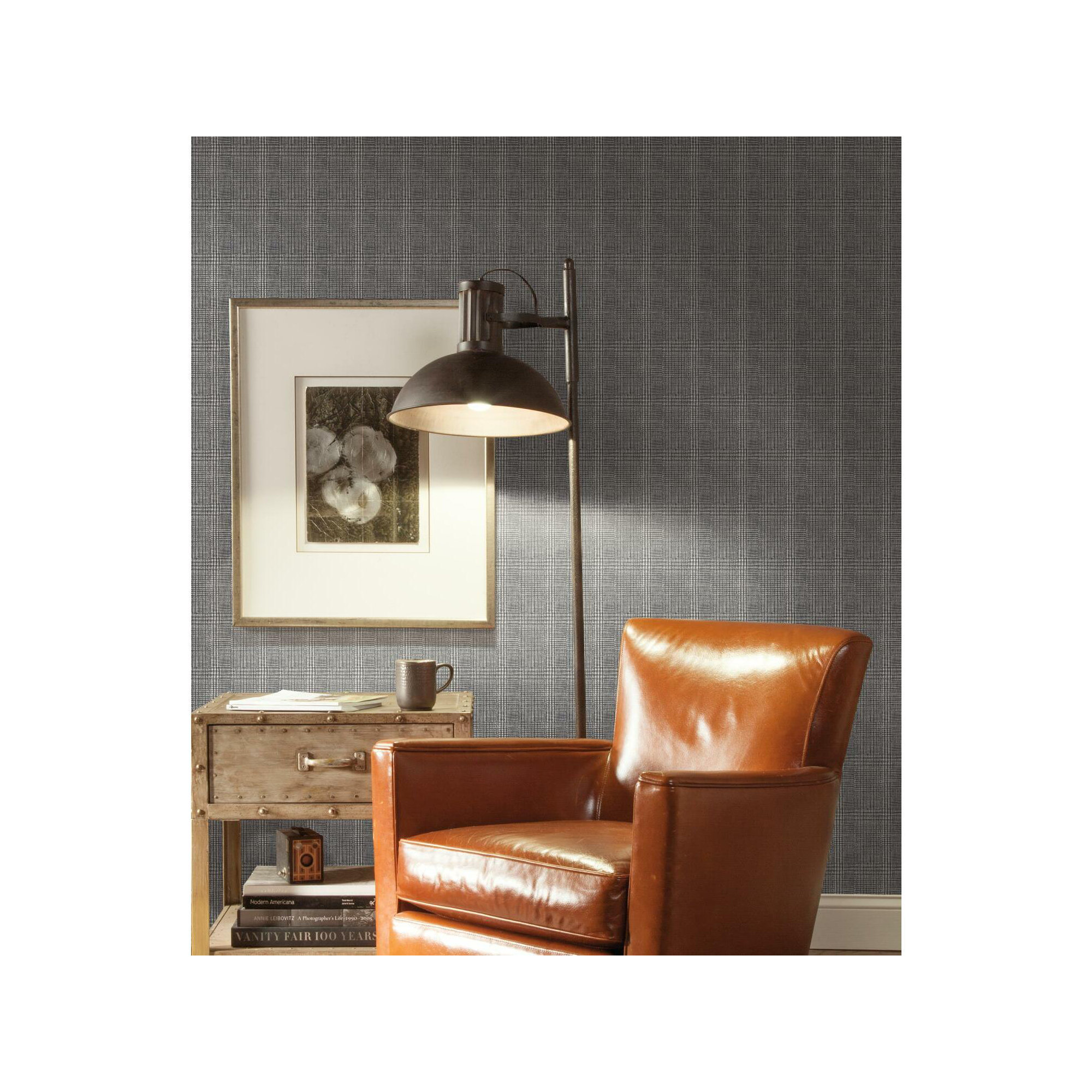 Plaid Wallpaper, Black