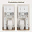 Rangement autoportant au-dessus de la toilette, organisateur de salle de bain avec 4 portes et 3 compartiments ouverts, tablette réglable et porte-mouchoirs, blanc