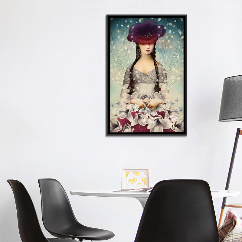 «Bind Flowers» par Catrin Welz-Stein - impression d'art graphique, H 40 po x l 26 po x P 1,5 po, Toile avec cadre noir