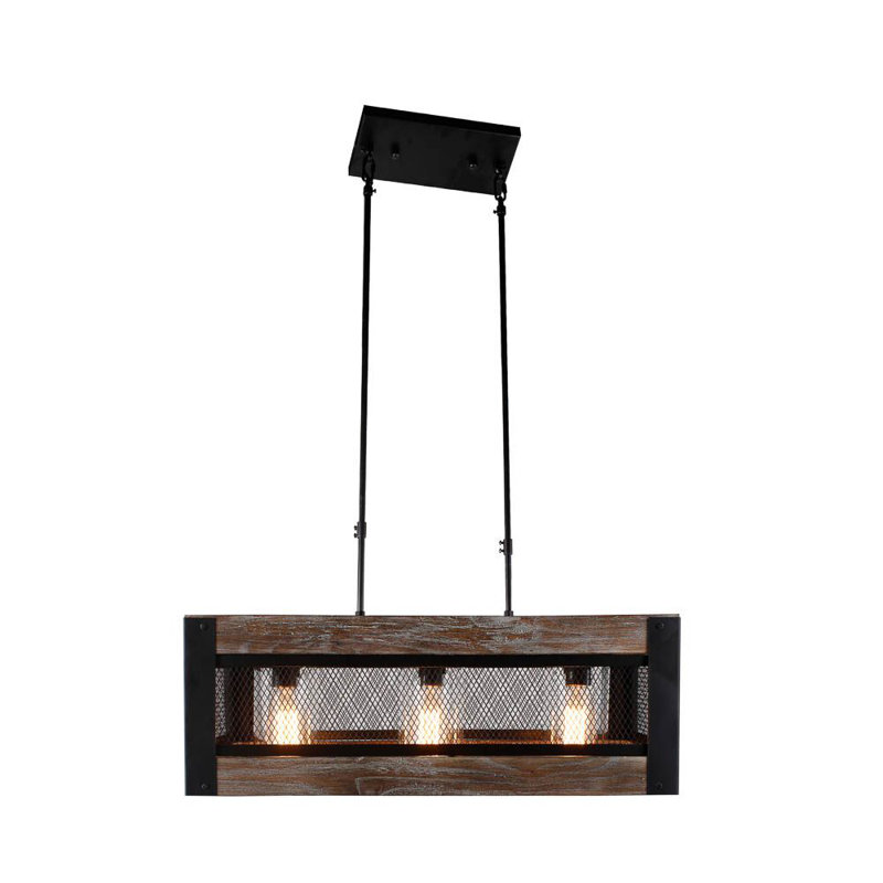 3 - Light Dimmable Square / Rectangle Chandelier
