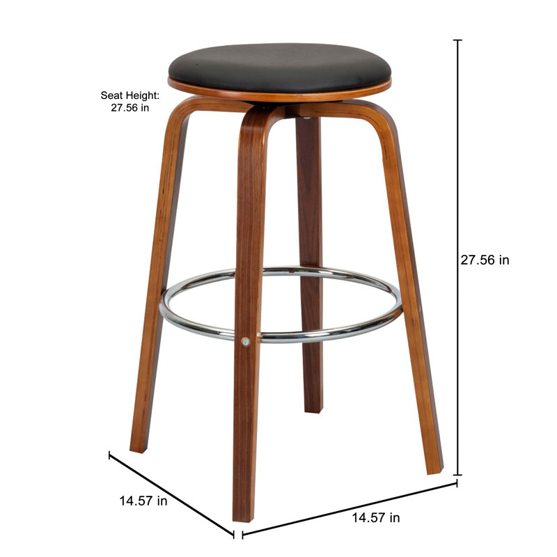 Tabouret de bar rotatif 27,56 po Baela, Noir