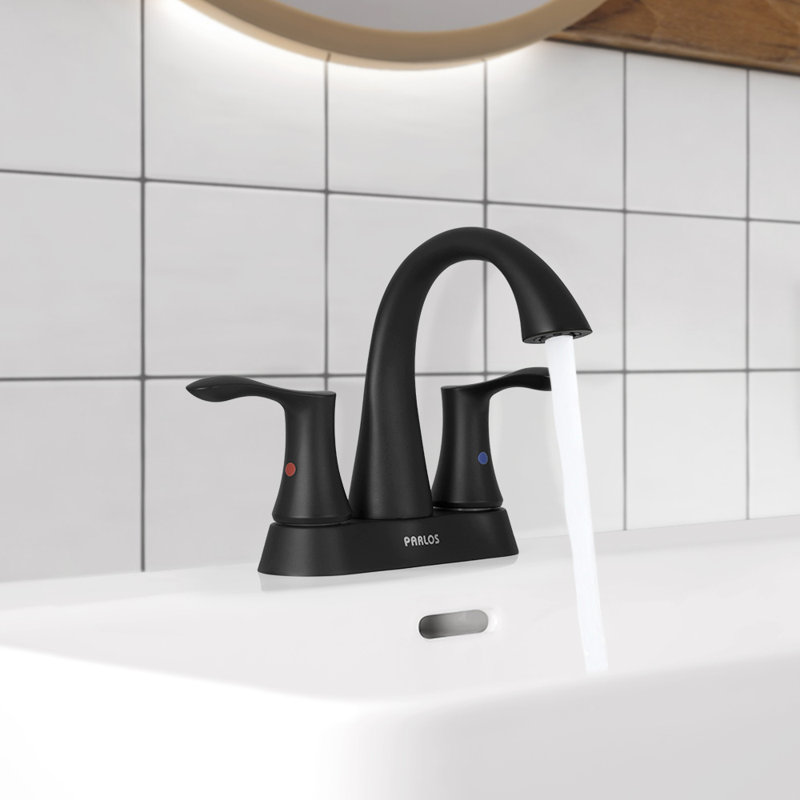 Centerset 2-Handle Bathroom Faucet with Drain Assembly, Matte Black