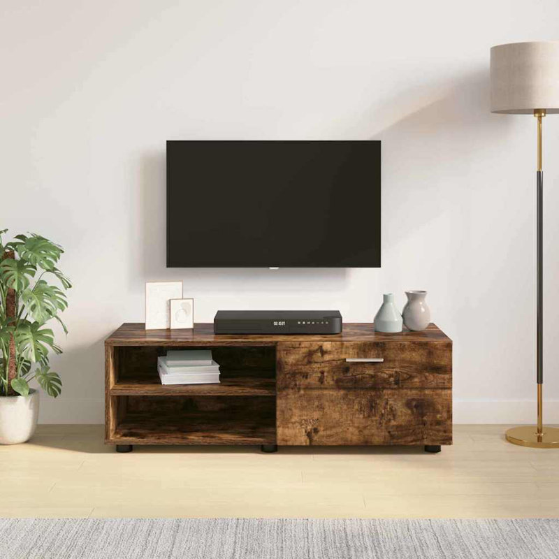 Unfinished TV Stand for TVs up to 42", Smoked Oak