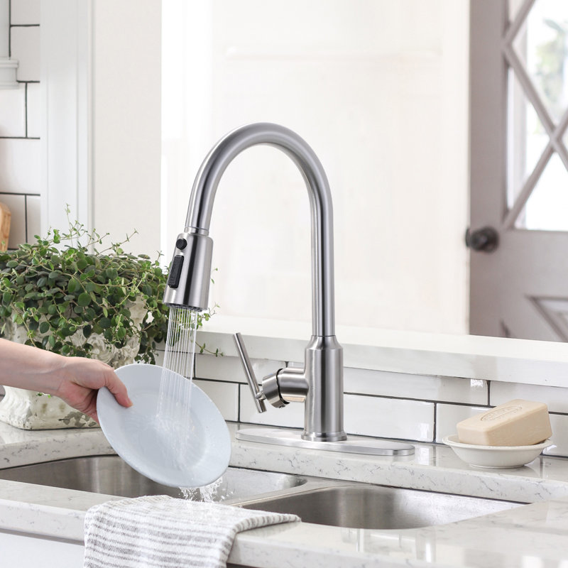 Pull Down Kitchen Faucet, Brushed Nickel