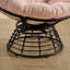 Fauteuil d'appoint ergonomique et pivotant, structure en acier avec velours côtelé rose pour une vie moderne